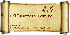 Löwenstein Ivána névjegykártya